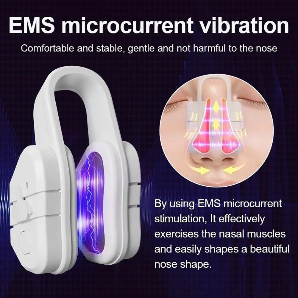 Painless Silicone Nose Shaper EMS Microcurrent Vibrating Massager Bridge Lifter Women Face Skin Care Tool