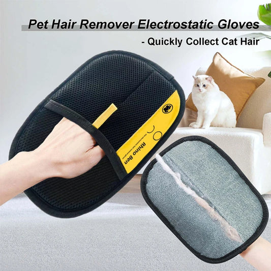 Electrostatic Pet Hair Remover Glove for Cats & Dogs