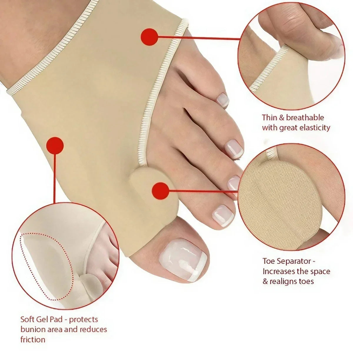 STONEGO Big Toe Bunion Corrector Sleeve - Pair