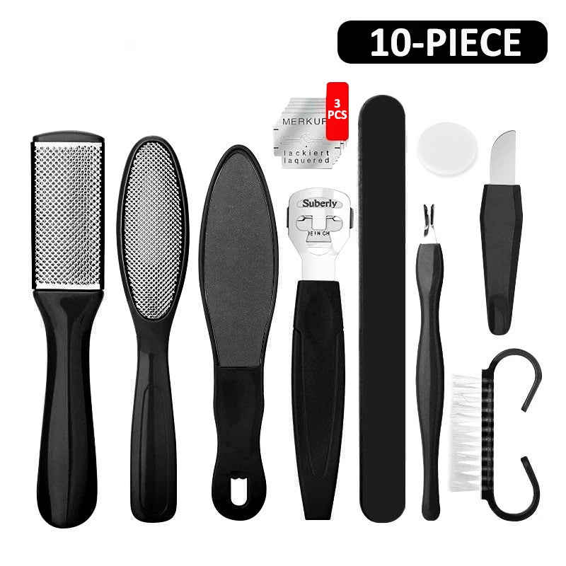 10-in-1 Professional Pedicure Set with Stainless Steel Foot Files