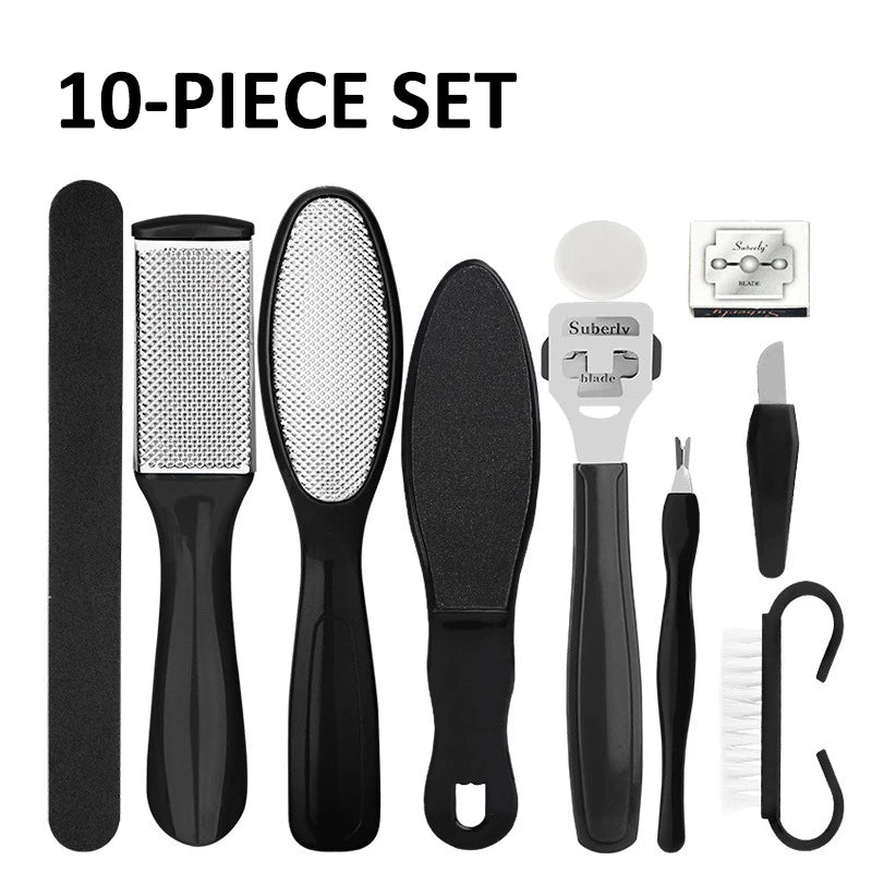 10-in-1 Professional Pedicure Set with Stainless Steel Foot Files