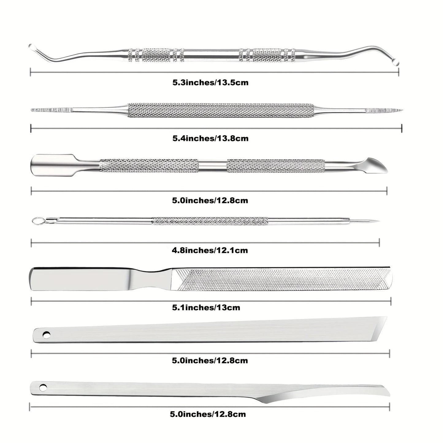 7-Piece Professional Stainless Steel Pedicure Tool Set with Travel Case
